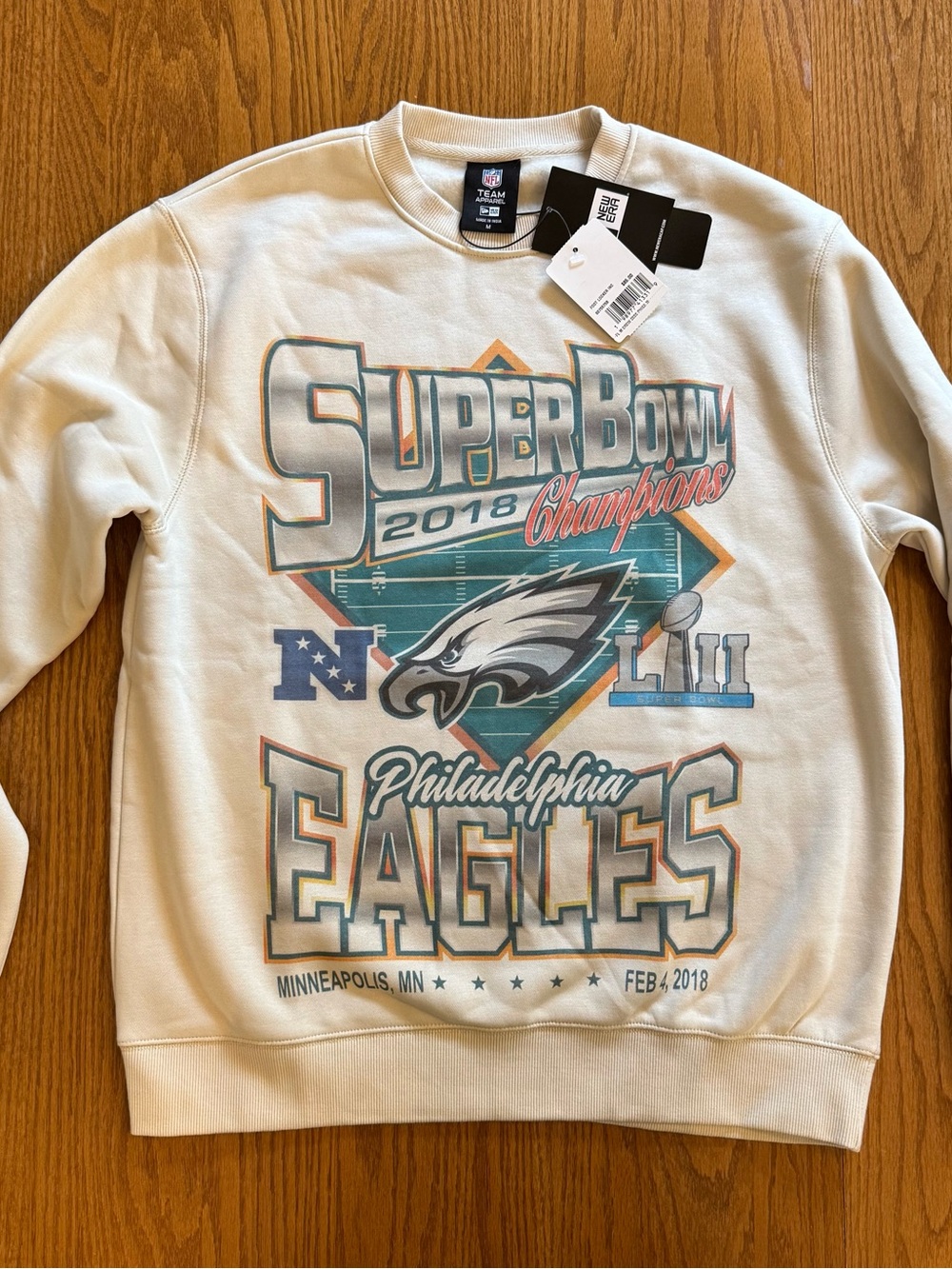 NWT - NFL Cream Philadelphia Eagles Super Bowl LII Champion Crewneck